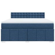 Боксспринг легло с матрак, синьо, 180x200 см, плат