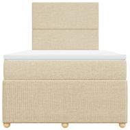 Боксспринг легло с матрак, кремаво, 120x200 см, плат