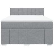 Боксспринг легло с матрак, светлосиво, 160x200 см, плат