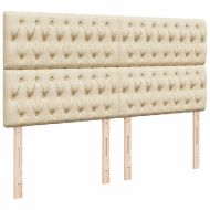 Боксспринг легло с матрак, кремаво, 200x200 см, плат