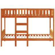 Двуетажно легло, восъчнокафяво, 90x200 см, борово дърво масив