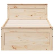 Рамка за легло без матрак с табла, 100x200 см, бор масив