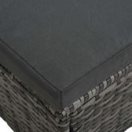 Градински комплект с възглавници, 4 части, полиратан, сив