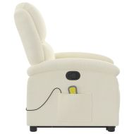 Изправящ масажен реклайнер стол, кремава, кадифе