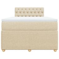 Боксспринг легло с матрак, кремаво, 120x200 см, плат