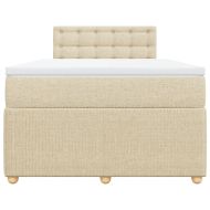 Боксспринг легло с матрак, кремаво, 120x200 см, плат