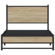 Метална рамка за легло, без матрак, дъб сонома, 107x203 см