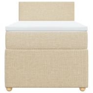 Боксспринг легло с матрак, кремаво, 100x200 см, плат