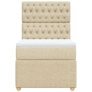 Боксспринг легло с матрак, кремава, 90x200 см, плат