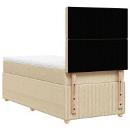 Боксспринг легло с матрак, кремава, 90x200 см, плат