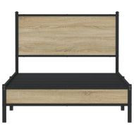 Метална рамка за легло, без матрак, сонома дъб, 100x200 см