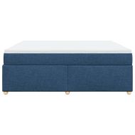 Боксспринг легло с матрак, синьо, 200x200 см, плат