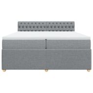 Боксспринг легло с матрак, светлосиво, 200x200 см, плат