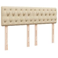 Боксспринг легло с матрак, кремаво, 140x190 см, плат