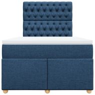 Боксспринг легло с матрак, синьо, 120x200 см, плат