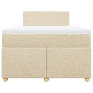 Боксспринг легло с матрак, кремаво, 120x200 см, плат