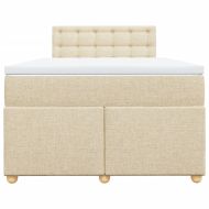 Боксспринг легло с матрак, кремаво, 120x200 см, плат