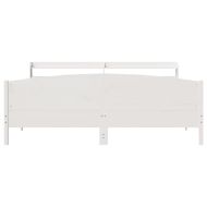 Рамка за легло без матрак, бял, 200x200 см, бор масив