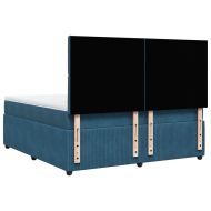 Боксспринг легло с матрак, тъмносиньо, 180x200 см, кадифе