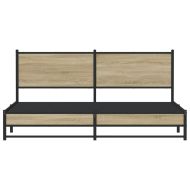 Метална рамка за легло, без матрак, сонома дъб, 160x200 см