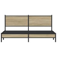 Метална рамка за легло, без матрак, сонома дъб, 183x213 см
