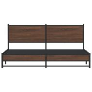 Метална рамка за легло, без матрак, кафяв дъб, 180x200 см