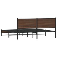 Метална рамка за легло, без матрак, кафяв дъб, 180x200 см