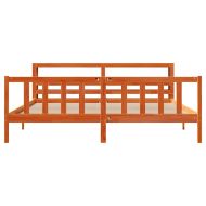 Рамка за легло с табла, восъчнокафяв, 200x200 см, бор масив
