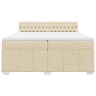 Боксспринг легло с матрак, кремаво, 200x200 см, плат