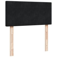 Боксспринг легло с матрак, черно, 90x200 см, кадифе