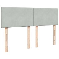 Боксспринг легло с матрак, светлосиво, 140x200 см, кадифе