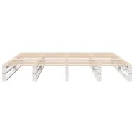 Рамка за легло без матрак, бял, 200x200 см, бор масив