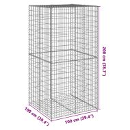 Габионна кошница с покритие, 100x100x200 см, поцинковано желязо