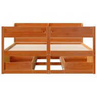 Рамка за легло без матрак, восъчнокафяв, 160x200 см, бор масив