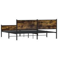 Метална рамка за легло, без матрак, опушен дъб, 200x200 см