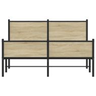 Метална рамка за легло, без матрак, сонома дъб, 150x200 см