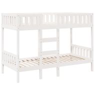 Двуетажно легло, бяло, 80x200 см, борово дърво масив