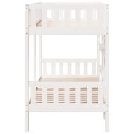 Двуетажно легло, бяло, 80x200 см, борово дърво масив