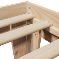 Рамка за легло без матрак, 75x190 см, масивна чамова дървесина