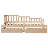 Дневно легло с уширение и чекмеджета, без матрак, 90x190 см