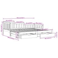 Дневно легло с уширение и чекмеджета, без матрак, 90x190 см