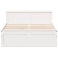 Рамка за легло без матрак, с табла, бял, 140x200 см, бор масив