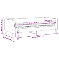 Канапе с матрак, тъмносиво, 90x190 см, плат