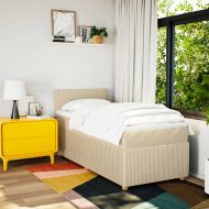 Боксспринг легло с матрак, кремава, 90x190 см, плат