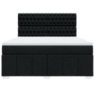 Боксспринг легло с матрак, черно, 180x200 см, плат