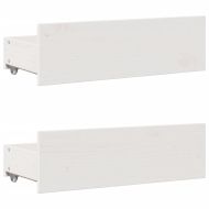 Рамка за легло без матрак с чекмеджета бял 90x200 см бор масив