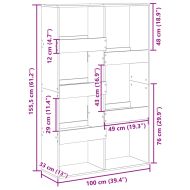 Разделител за стая кафяв дъб 100x33x155,5 см инженерно дърво