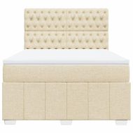 Боксспринг легло с матрак, кремава, 140x200 см, плат