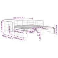 Канапе с изтеглящо легло и матрак тъмносиво 100x200 см кадифе