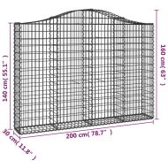 Габионни кошници арка 18 бр 200x30x140/160см поцинковано желязо